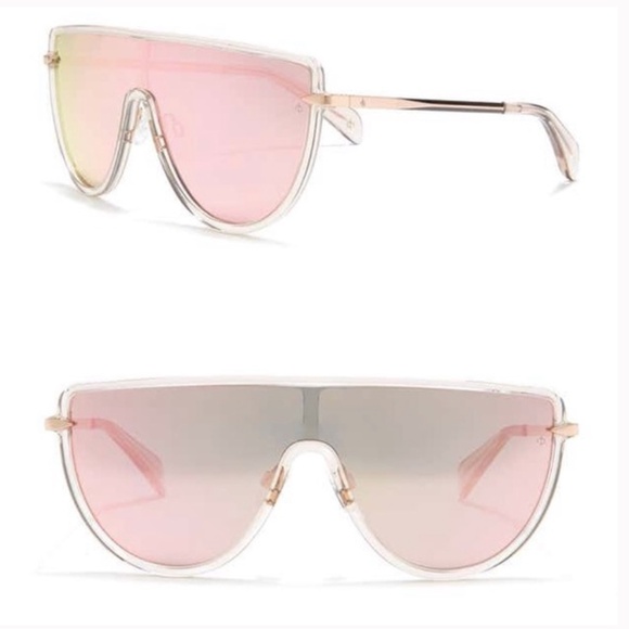 730. RAG & BONE Shield Pink Reflective Sunglasses GUC $398 - Picture 1 of 8